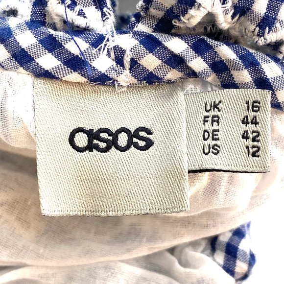 Asos Fit & Flare Summer Eyelet Dress with Gingham Circle Embroidery - Picture 8 of 10